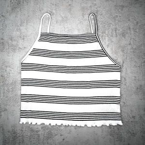 Forever 21 black and white striped tank